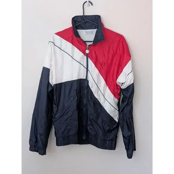 Vtg 90s Fred Perry Colorblock Track Jacket - Navy Red White - Men's M - Unisex